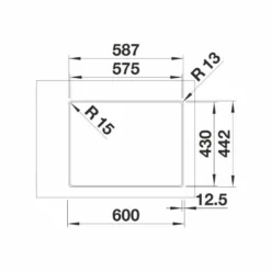 Keittiöallas Blanco Solis 340/180-U, oikea, rst
