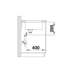 Keittiöallas Blanco Supra 500-U, 530x430mm, altakiinnitettävä, rst