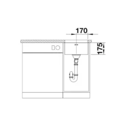 Keittiöallas Blanco Supra 340-U, 370x430mm, altakiinnitettävä, rst