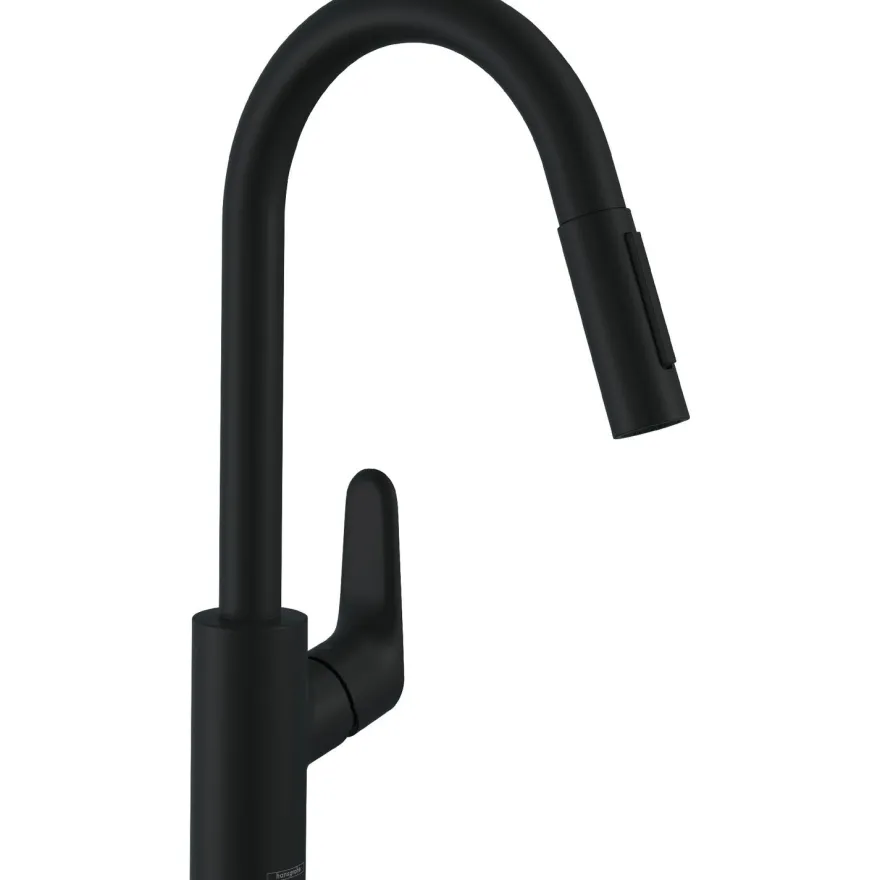 Keittiöhana Hansgrohe Focus M41 240 2jet, ulosvedettävä juoksuputki, mattamusta