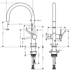 Keittiöhana Hansgrohe Talis M54 220 1jet, APK-liitäntä