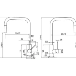 Keittiöhana Scandtap Steel Accent Square Sand D