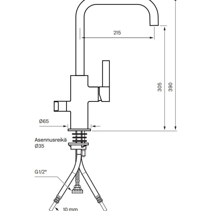 Keittiöhana Tapwell Arman ARM984, APK-liitäntä, Brushed Nickel