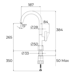 Keittiöhana Teka Oval 915, musta
