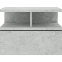 Kelluvat yöpöydät 2 kpl betoninharmaa 40x31x27 cm lastulevy