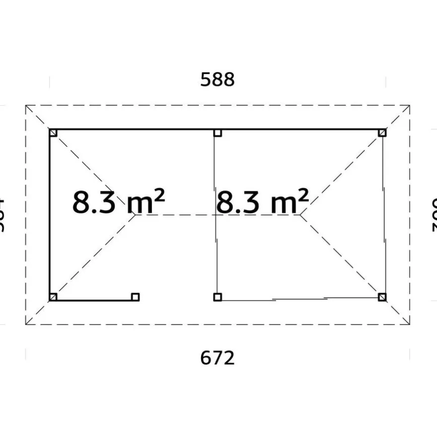 Kesähuone Palmako Bianca Set 208, sis.liukuovet 16,6 m²