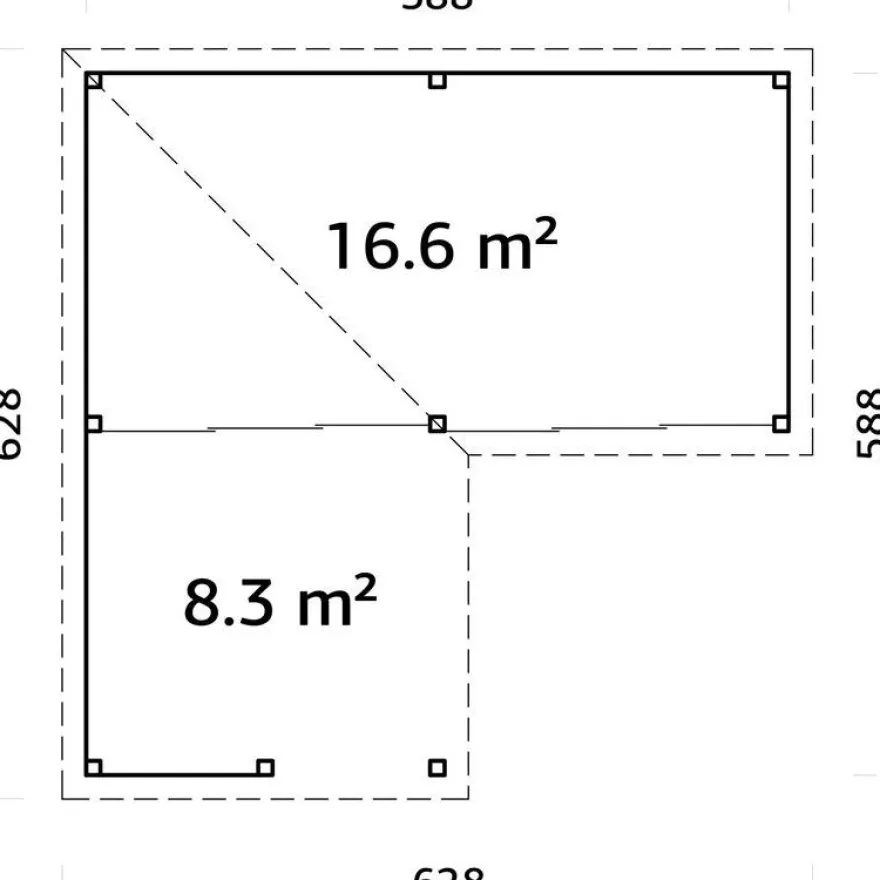 Kesähuone Palmako Lenna Set 422, sis.liukuovet 24,9 m²