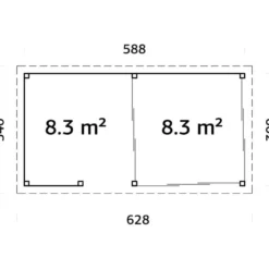 Kesähuone Palmako Lenna Set 408, sis.liukuovet 16,6 m²