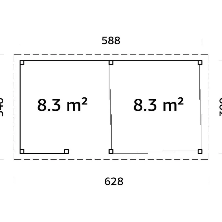Kesähuone Palmako Lenna Set 408, sis.liukuovet 16,6 m²