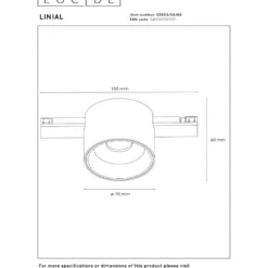 Kiskovalaisin Lucide Linial Lux, Ø7cm, IP20, 8W, harmaa
