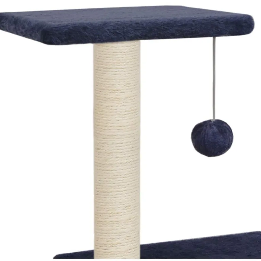 Kissan kiipeilypuu, sisal-pylväillä, 65cm, tummansininen