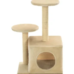 Kissan kiipeilypuu, sisal-pylväillä, 60cm, beige
