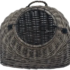 Kissan kuljetuskori, 45x35x35cm, harmaa luonnollinen paju