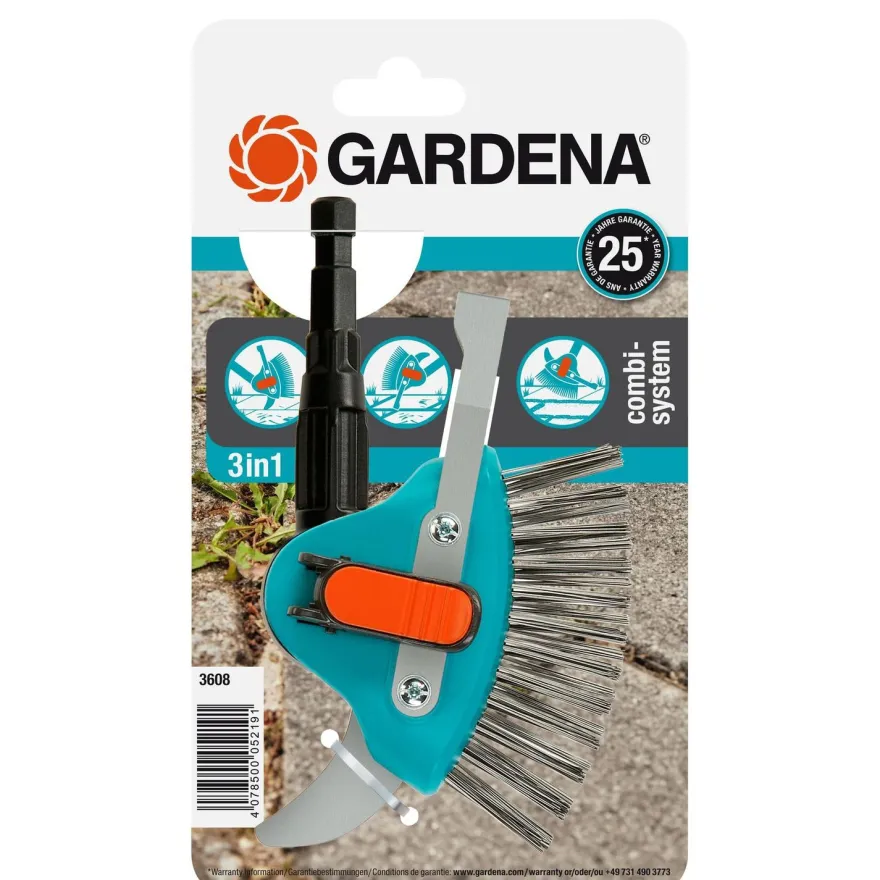 Kiveysten puhdistusharja Gardena CombiSystem 3-in-1