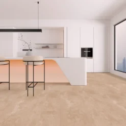Kivikomposiittivinyylilaatta DomusFlooring Loviattaren lumokivi, integroitu askeläänieriste