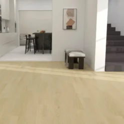 Kivikomposiittivinyylilankku DomusFlooring Vellamon vaalea tammi, integroitu askeläänieriste