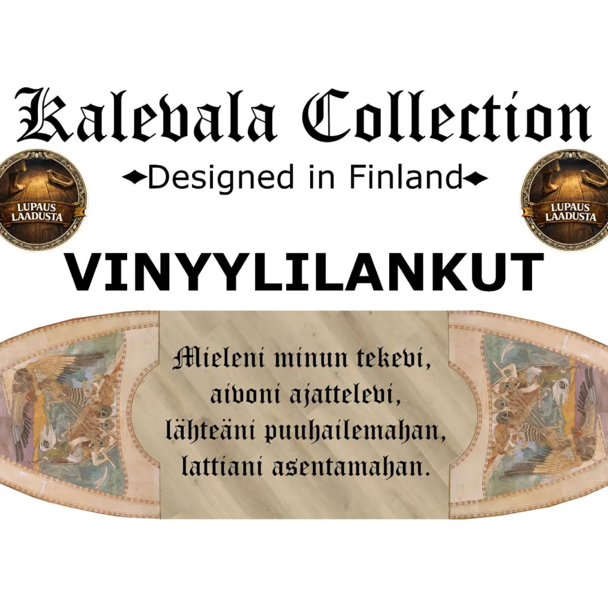 Kivikomposiittivinyylilankku DomusFlooring Vellamon vaalea tammi, integroitu askeläänieriste