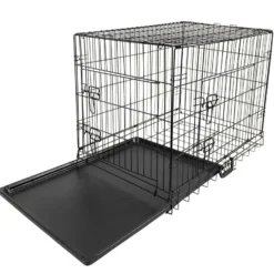 Koiran kuljetushäkki Trekker, kevytmetalli, musta, eri kokoja