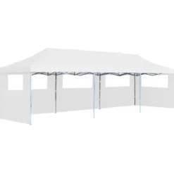 Kokoontaitettava pop-up juhlateltta 5 sivuseinää 3x9m valkoinen
