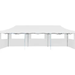 Kokoontaitettava pop-up juhlateltta 5 sivuseinää 3x9m valkoinen