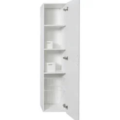 Korkeakaappi Hiipakka Caino 1750x400mm, laminoitu PUR-levy, valkoinen