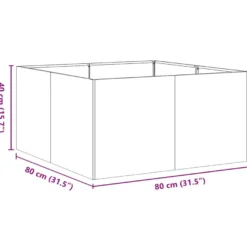 Kukkalaatikko antrasiitti 80x80x40 cm kylmävalssattu teräs (60740)