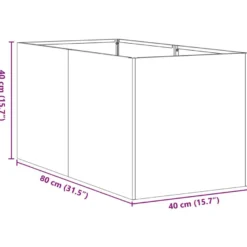 Kukkalaatikko antrasiitti 40x80x40 cm kylmävalssattu teräs (60733)