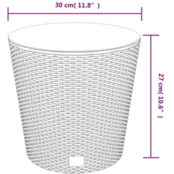 Kukkalaatikko irrotettava sisus valkoinen 15/15,3 l PP rottinki