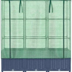 Kukkalaatikko kasvihuonepeitteellä rottinkityyli 120x40x138 cm (15829)