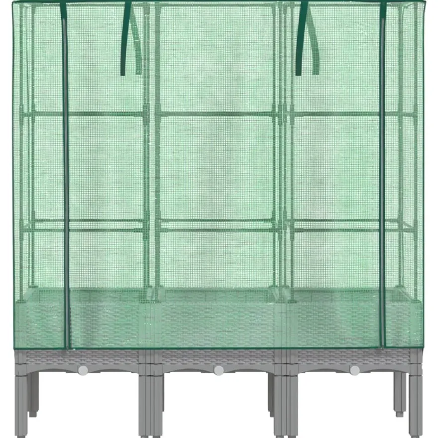 Kukkalaatikko kasvihuonepeitteellä rottinkityyli 120x40x140 cm (15862)