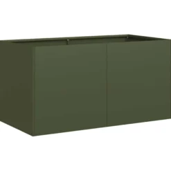 Kukkalaatikko oliivinvihreä 80x40x40 cm kylmävalssattu teräs (60671)