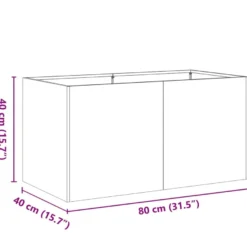 Kukkalaatikko oliivinvihreä 80x40x40 cm kylmävalssattu teräs (60671)