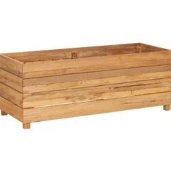 Kukkalaatikko 100x40x38 cm kierrätetty tiikki ja teräs