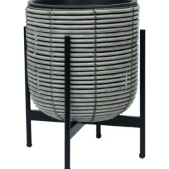 Kukkaruukku Home4You WICKER telineen kanssa 30x30xK38 cm, eri värejä