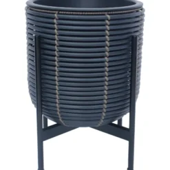 Kukkaruukku Home4You WICKER telineen kanssa 30x30xK38 cm, eri värejä