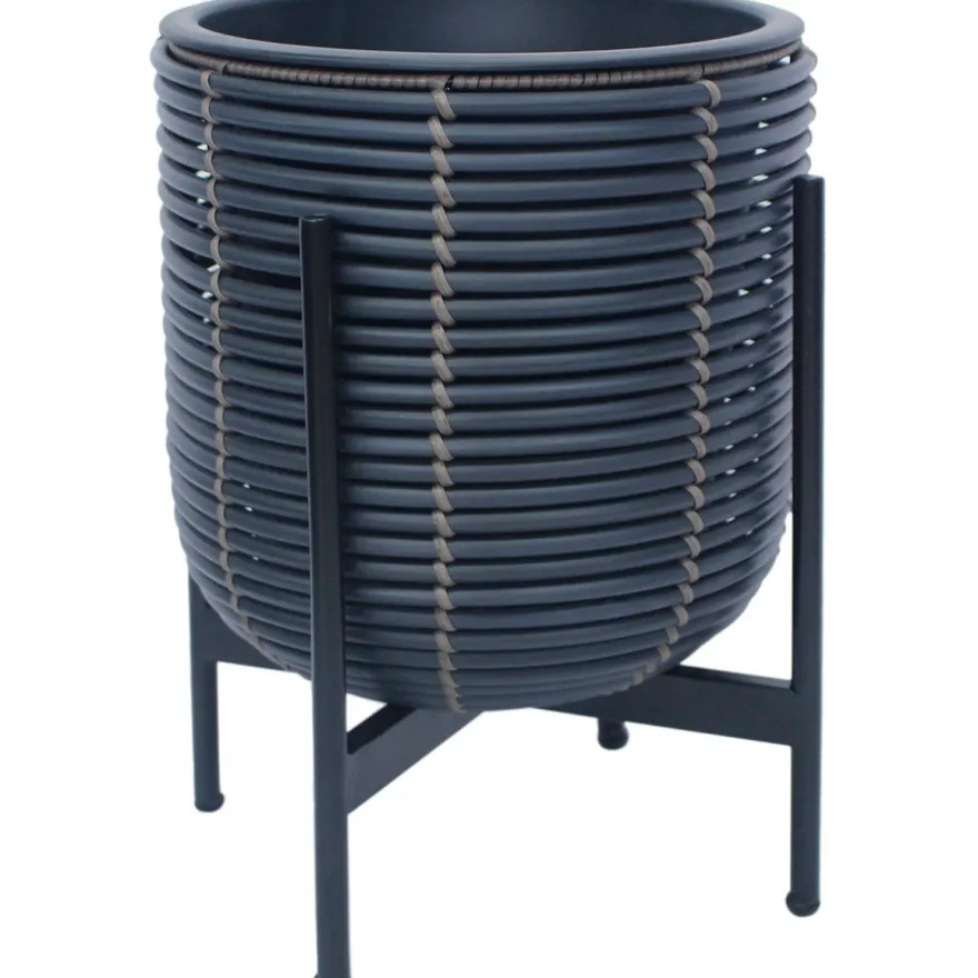 Kukkaruukku Home4You WICKER telineen kanssa 30x30xK38 cm, eri värejä