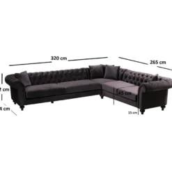 Kulmasohva Linento Furniture Bogart, oikea, ruskea