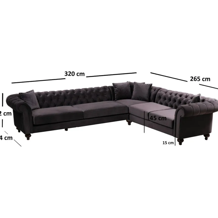 Kulmasohva Linento Furniture Bogart, oikea, ruskea