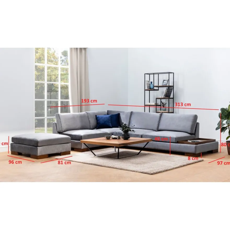 Kulmasohva Linento Furniture Tulip, vasen, eri värejä