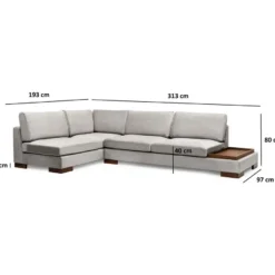 Kulmasohva Linento Furniture Tulip, vasen, eri värejä