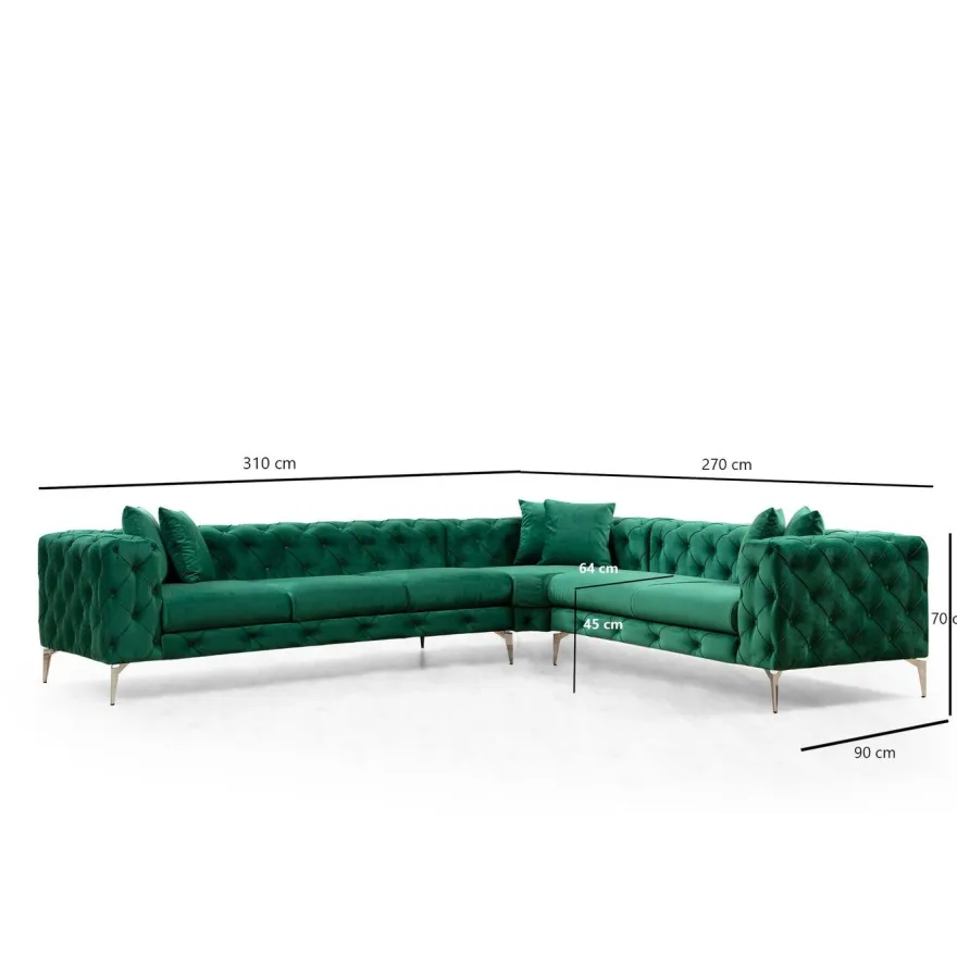 Kulmasohva Linento Furniture Como L, 270x310cm, eri värejä