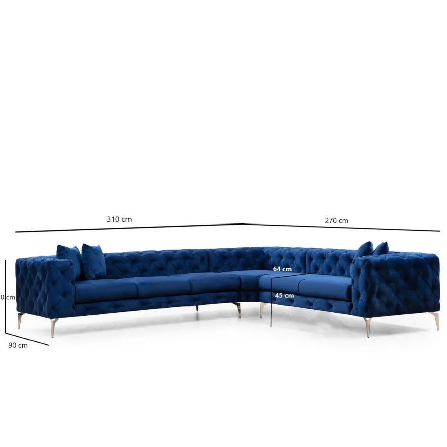 Kulmasohva Linento Furniture Como L, 270x310cm, eri värejä