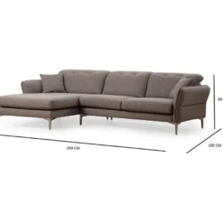 Kulmasohva Linento Furniture Costor vasenkätinen 4-istuttava harmaa