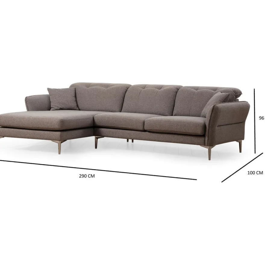 Kulmasohva Linento Furniture Costor vasenkätinen 4-istuttava harmaa