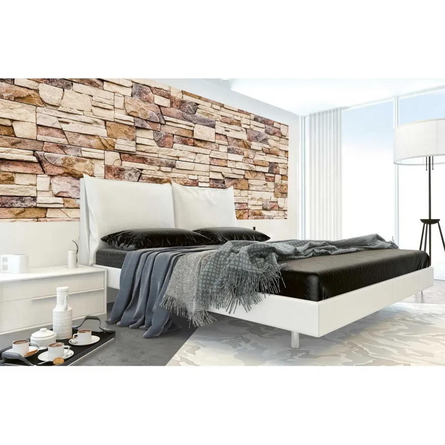 Kuvatapetti Dimex Stone Wall, 375x150cm, ruskea, kivikuosi