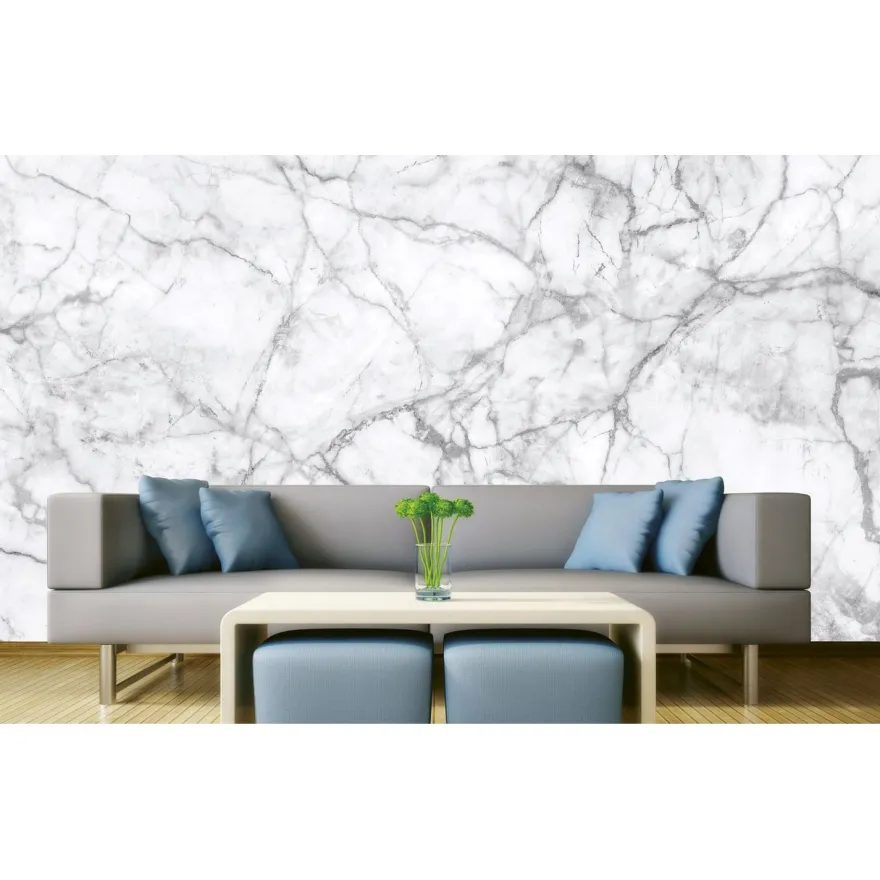 Kuvatapetti Dimex White Marble, 375x250cm, mustavalkoinen