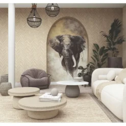 Kuvatapetti Marburg Travertino 33098, 159x270cm, beige, harmaa