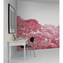 Kuvatapetti Rebel Walls Bellewood Crimson Toile, non-woven, mittatilaus
