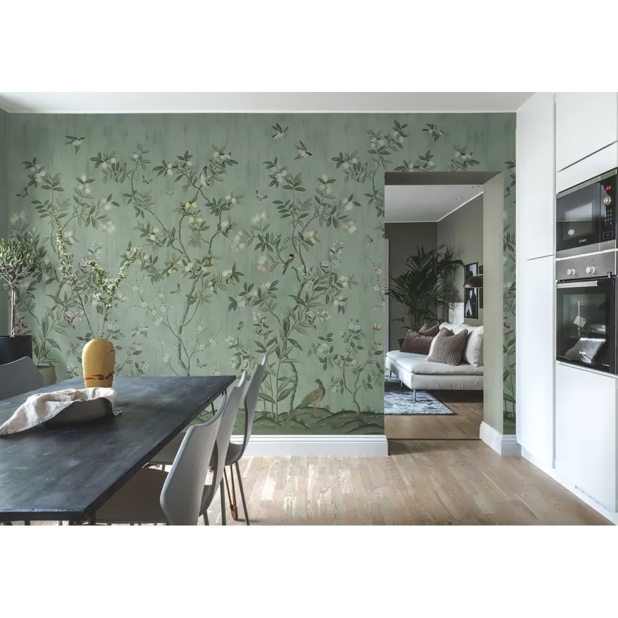 Kuvatapetti Rebel Walls Chinoiserie Chic Jade, non-woven, mittatilaus