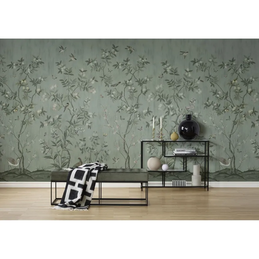 Kuvatapetti Rebel Walls Chinoiserie Chic Jade, non-woven, mittatilaus